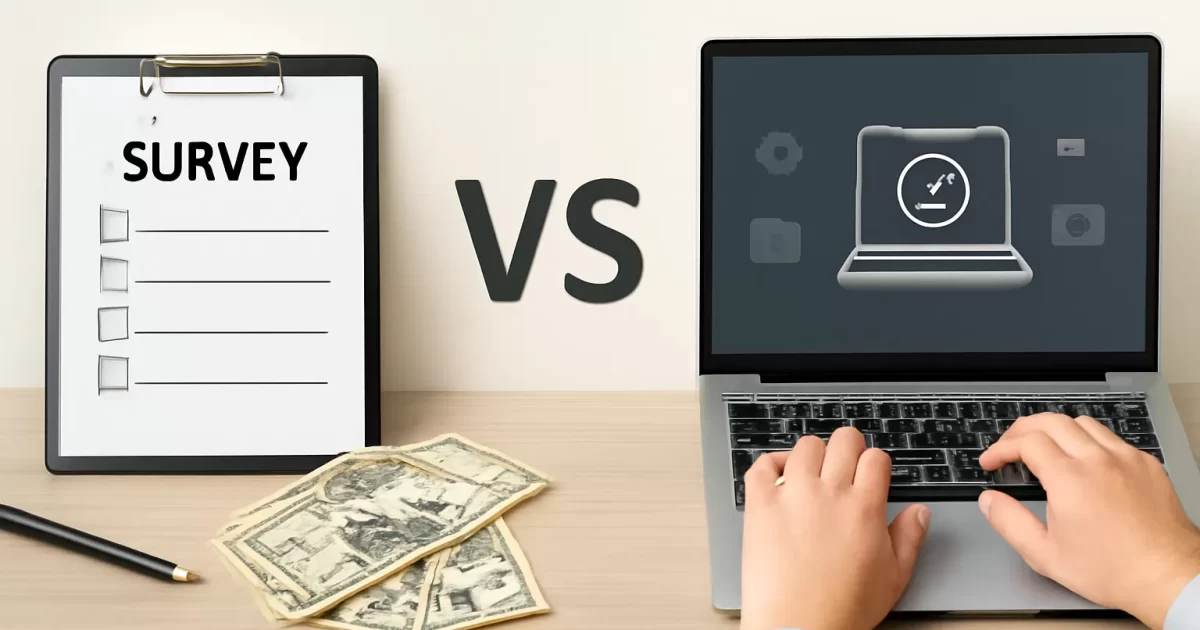 Ganar dinero con encuestas vs vender servicios digitales
