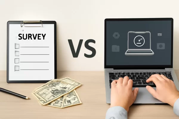Ganar dinero con encuestas vs vender servicios digitales